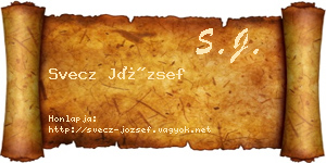 Svecz József névjegykártya